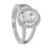 Silver Cubic Zirconia Oval Ring by Icesia