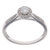9ct White Gold 0.25ct Brilliant Cut Diamond Halo Cluster Ring