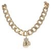 9ct Yellow Gold Cubic Zirconia Boxing Glove Pendant And Curb Chain 24"