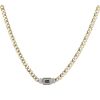 14ct Yellow Gold Monaco Curb Alternate Pave Lock Chain 20"