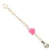 Children's 14ct Yellow Gold Pink Heart ID Bracelet 5.5"