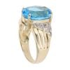 9ct Yellow Gold Blue Topaz And Cubic Zirconia Ring