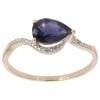 9ct Yellow Gold 0.01ct Diamond and Amethyst Crossover Ring