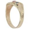 9ct Yellow Gold Created Sapphire And Created Ruby Five Stone Ring