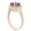 9ct Yellow Gold 0.10ct Diamond and Amethyst Cluster Ring