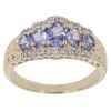 9ct Yellow Gold 0.10ct Diamond And Tanzanite Ring