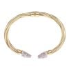 9ct Yellow Gold Pink Cubic Zirconia Heart Twist Patterned Torque Bangle