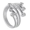 9ct White Gold Diamond 6 Row Crossover Ring by Anya Belle