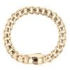 14ct Yellow Gold Monaco Curb Classic Plain Lock Bracelet 8.5"