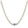 14ct Yellow Gold Monaco Curb Alternate Cubic Zirconia Pave Lock Chain 18"