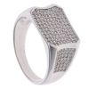 Silver Cubic Zirconia Signet Ring By Icesia