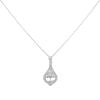 18ct White Gold 0.40ct Brilliant Cut Diamond Cluster Pendant And Chain 16"