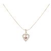 18ct Yellow Gold Amethyst and Cubic Zirconia Heart Pendant And Chain 18"