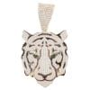 9ct Yellow Gold Cubic Zirconia and Green Gemstone Tiger Pendant