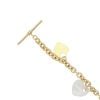 9ct Yellow Gold Mother Of Pearl Hearts And T-Bar Bracelet 7.5"