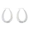 Silver Large Oval Creole Hoop Earrings By Icesia