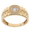 14ct Yellow Gold Cubic Zirconia Fancy Signet Ring
