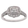 Platinum 1.20ct Emerald And Brilliant Cut Diamond Cluster Ring