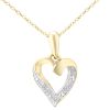 9ct Yellow Gold Diamond Heart Pendant Necklace