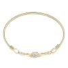 9ct Yellow Gold Cubic Zirconia Claddagh Hinged Bangle