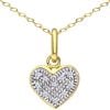 9ct Yellow Gold Diamond Heart Pendant Necklace