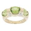 9ct Yellow Gold 0.05ct Diamond And Peridot Ring