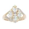 9ct Yellow Gold 0.05ct Diamond And Topaz Cluster Ring