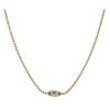 14ct Yellow Gold Monaco Beaded Cubic Zirconia Pave Lock Chain 18"