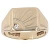 9ct Yellow Gold Cubic Zirconia Patterned Square Signet Ring