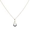 9ct Yellow Gold 0.01ct Diamond And Sapphire Pendant And Chain 18"