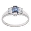 9ct Yellow Gold Sapphire And Cubic Zirconia Three Stone Ring