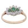 9ct Yellow Gold Emerald And Cubic Zirconia Cluster Ring