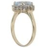 9ct Yellow Gold 0.15ct Diamond And Aquamarine Cluster Ring