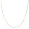 9ct Yellow and White Gold Diamond Cut Figaro Chain 20"