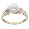 9ct Yellow Gold 0.02ct Diamond And Pearl Dress Ring