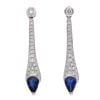 18ct White Gold 0.90ct Diamond and Sapphire Drop Earrings