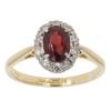 18ct Yellow Gold 0.10ct Diamond and Garnet Cluster Ring