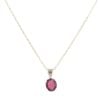 9ct Yellow Gold 0.01ct Diamond and Garnet Pendant and Chain 18"