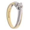 18ct Yellow and White Gold 0.15ct Brilliant Cut Diamond Solitair Twist Ring