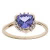 9ct Yellow Gold 0.10ct Diamond And Tanzanite Cluster Ring