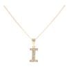 9ct Yellow Gold Letter I Pendant And Chain 18"