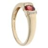 9ct Yellow And White Gold Garnet Single Stone Ring
