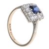 9ct Yellow Gold Created Sapphire And Cubic Zirconia Cluster Ring