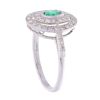 18ct White Gold Emerald and 0.50ct Diamond Ring