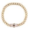 14ct Yellow Gold Monaco Classic Plain Lock Curb Bracelet 6.5"