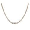 14ct Yellow Gold Monaco Curb Classic Full Cubic Zirconia Pave Lock Curb Chain 20"