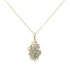 14ct Yellow Gold 0.05ct Diamond and Opal Fancy Cluster Pendant and Chain 18"