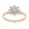 18ct Yellow Gold 0.45ct Brilliant Cut Diamond Floral Cluster Ring