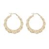 9ct Yellow Gold Bamboo Hoop Earrings
