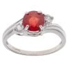 9ct White Gold Orange Sapphire and Cubic Zirconia Ring